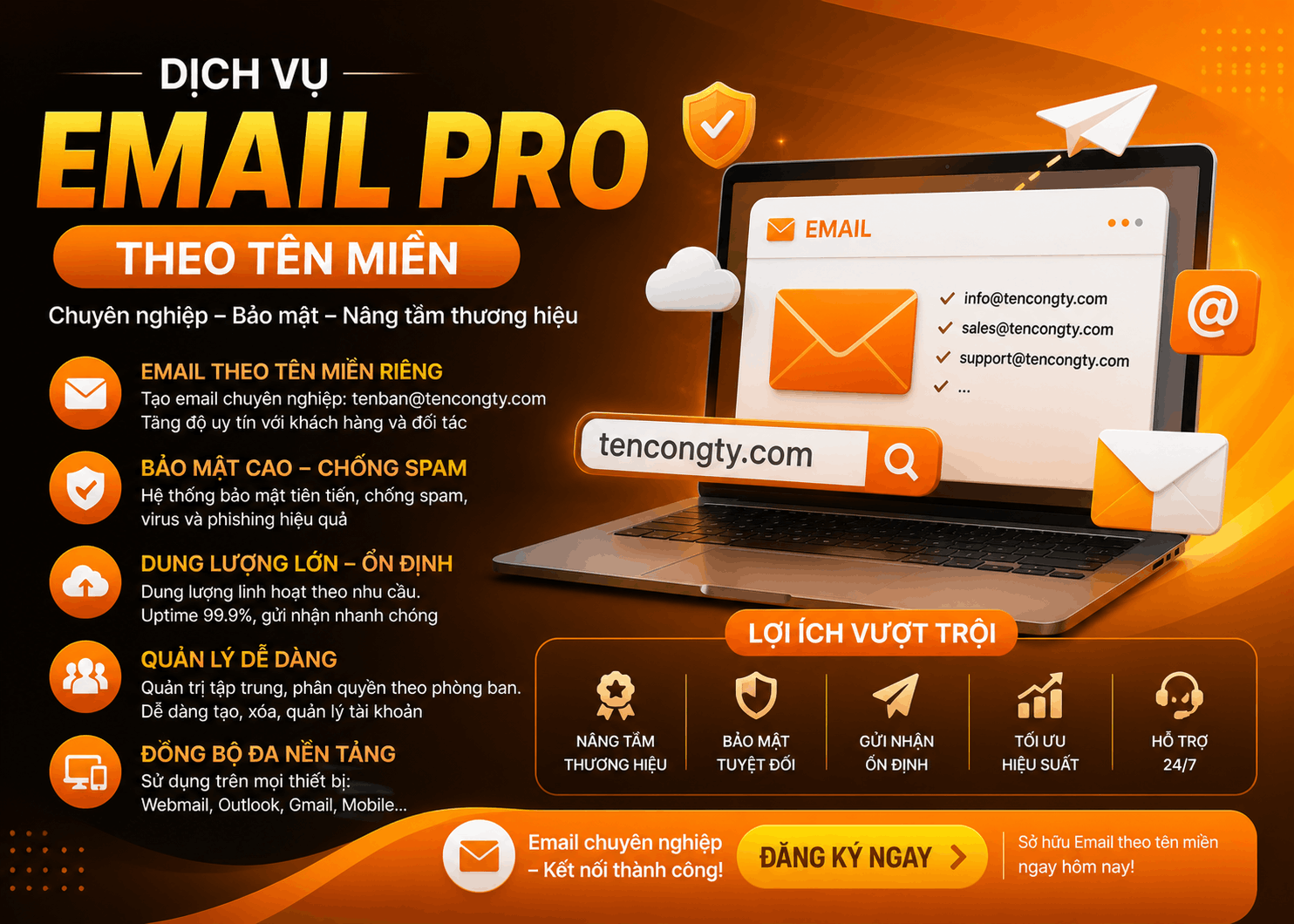 Dịch Vụ Email Pro theo tên miền