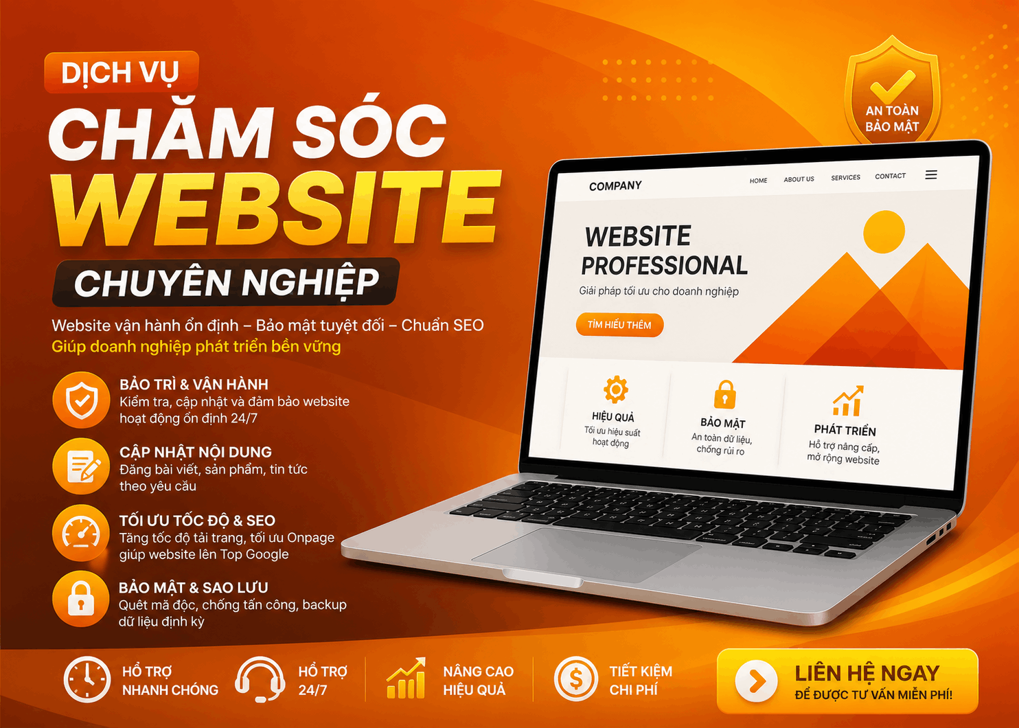 Chăm sóc Website chuyên nghiệp